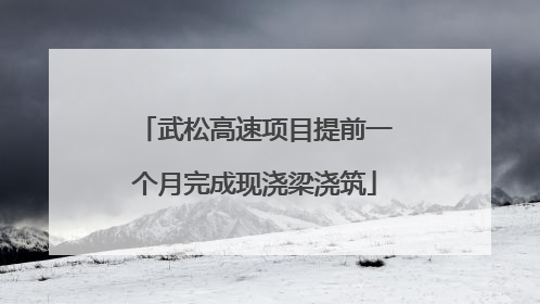 武松高速项目提前一个月完成现浇梁浇筑