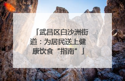 武昌区白沙洲街道：为居民送上健康饮食“指南”