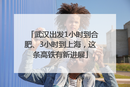 武汉出发1小时到合肥、3小时到上海，这条高铁有新进展