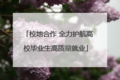 校地合作 全力护航高校毕业生高质量就业