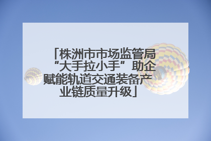 株洲市市场监管局“大手拉小手”助企赋能轨道交通装备产业链质量升级