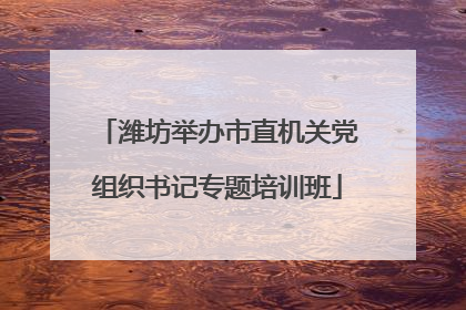 潍坊举办市直机关党组织书记专题培训班