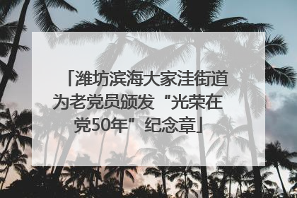 潍坊滨海大家洼街道为老党员颁发“光荣在党50年”纪念章