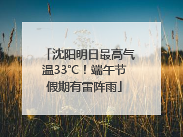 沈阳明日最高气温33℃！端午节假期有雷阵雨