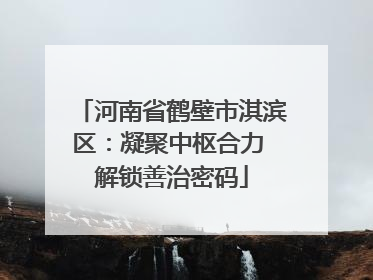 河南省鹤壁市淇滨区：凝聚中枢合力 解锁善治密码
