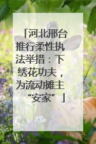 河北邢台推行柔性执法举措：下绣花功夫，为流动摊主“安家”