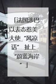 法国涉巴以表态惹美大使“风凉话” 扯上“蔚蓝海岸”