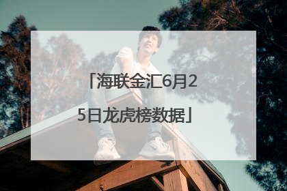 海联金汇6月25日龙虎榜数据