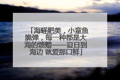海蛏肥美，小章鱼脆弹，每一种都是大海的馈赠——夏日到海边 就爱那口鲜