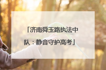 济南舜玉路执法中队：静音守护高考