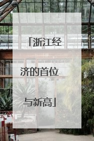 浙江经济的首位与新高
