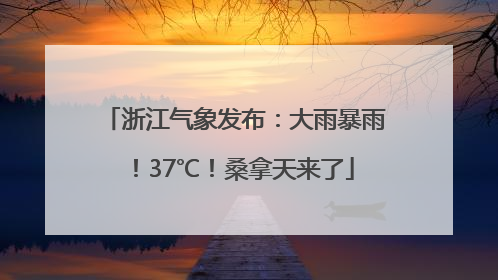 浙江气象发布：大雨暴雨！37℃！桑拿天来了