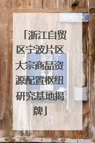 浙江自贸区宁波片区大宗商品资源配置枢纽研究基地揭牌