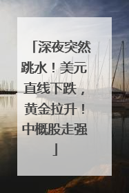 深夜突然跳水！美元直线下跌，黄金拉升！中概股走强