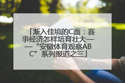 渐入佳境的C面：赛事经济怎样培育壮大——“安徽体育观察ABC”系列报道之三