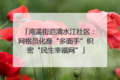 湾溪街道清水江社区：网格员化身“多面手”织密“民生幸福网”