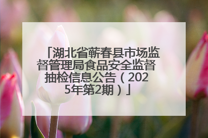 湖北省蕲春县市场监督管理局食品安全监督抽检信息公告（2025年第2期）