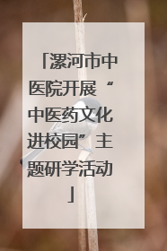 漯河市中医院开展“中医药文化进校园”主题研学活动
