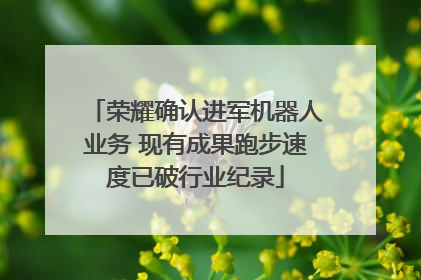 荣耀确认进军机器人业务 现有成果跑步速度已破行业纪录