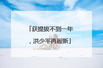 获提拔不到一年，洪少平再履新