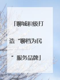 聊城积极打造“聊档为民”服务品牌