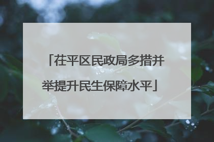 茌平区民政局多措并举提升民生保障水平