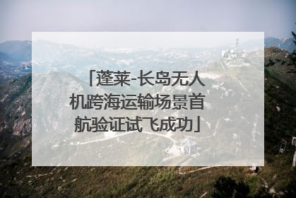蓬莱-长岛无人机跨海运输场景首航验证试飞成功