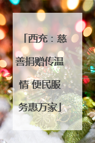 西充：慈善捐赠传温情 便民服务惠万家