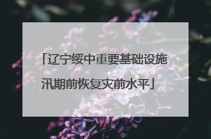 辽宁绥中重要基础设施汛期前恢复灾前水平