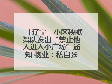 辽宁一小区秧歌舞队发出“禁止他人进入小广场”通知 物业：私自张贴，已撤掉