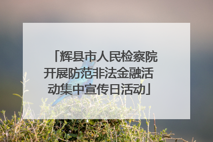 辉县市人民检察院开展防范非法金融活动集中宣传日活动
