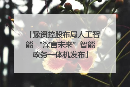 豫资控股布局人工智能 “深言未来”智能政务一体机发布