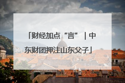 财经加点“言”｜中东财团押注山东父子
