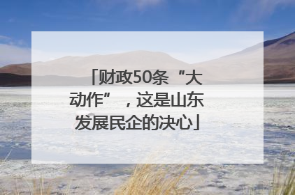 财政50条“大动作”，这是山东发展民企的决心