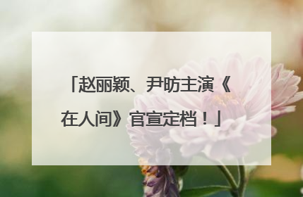 赵丽颖、尹昉主演《在人间》官宣定档！