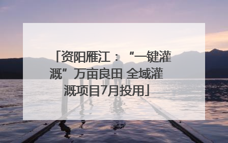 资阳雁江：“一键灌溉”万亩良田 全域灌溉项目7月投用
