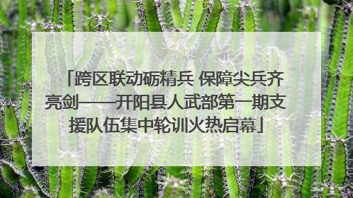跨区联动砺精兵 保障尖兵齐亮剑——开阳县人武部第一期支援队伍集中轮训火热启幕