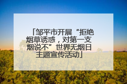 邹平市开展“拒绝烟草诱惑，对第一支烟说不”世界无烟日主题宣传活动