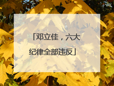 邓立佳，六大纪律全部违反