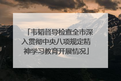 韦韬督导检查全市深入贯彻中央八项规定精神学习教育开展情况