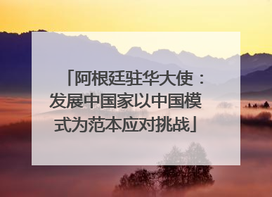 阿根廷驻华大使：发展中国家以中国模式为范本应对挑战