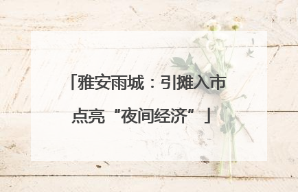 雅安雨城：引摊入市 点亮“夜间经济”