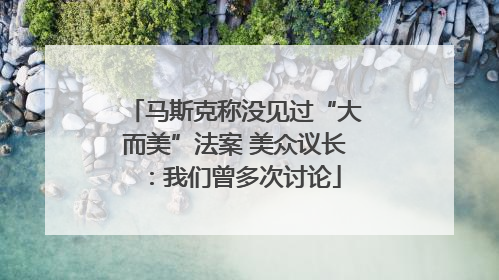 马斯克称没见过“大而美”法案 美众议长：我们曾多次讨论