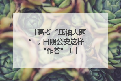 高考“压轴大题”，日照公安这样“作答”！