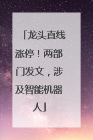 龙头直线涨停！两部门发文，涉及智能机器人