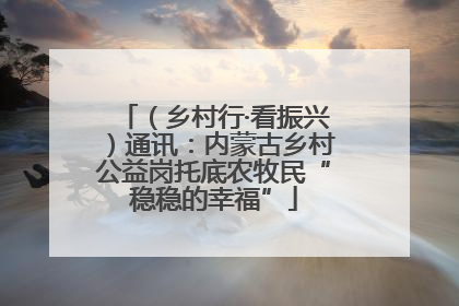 （乡村行·看振兴）通讯：内蒙古乡村公益岗托底农牧民“稳稳的幸福”