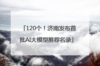 120个！济南发布首批AI大模型推荐名录