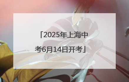 2025年上海中考6月14日开考
