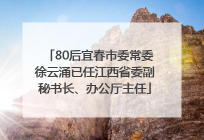 80后宜春市委常委徐云涌已任江西省委副秘书长、办公厅主任